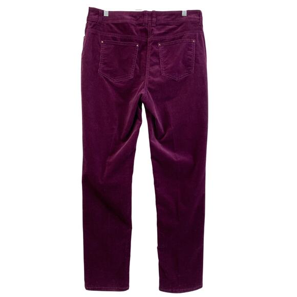 Chicos Merlot Corduroy Straight Leg Pant Sz 8 Chicos 1 Casual Girl Boss Normcore - Picture 5 of 11